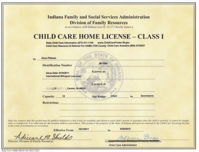 credentials for child care, Carmel Indiana, spanish language, bilingual day care, childhood education